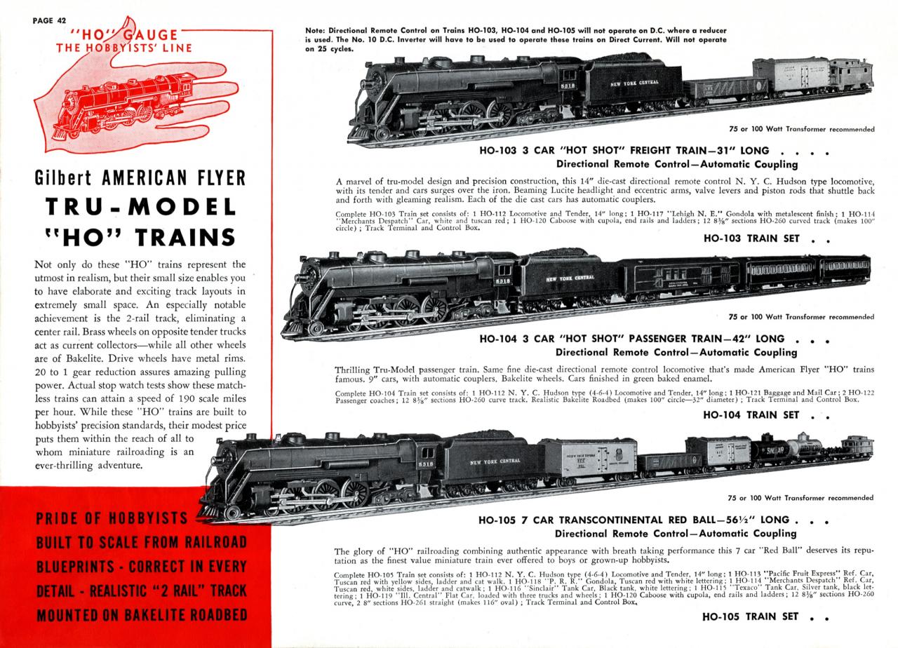 American Flyer Trains 1941, page 42 A.C. Gilbert Catalog Archive